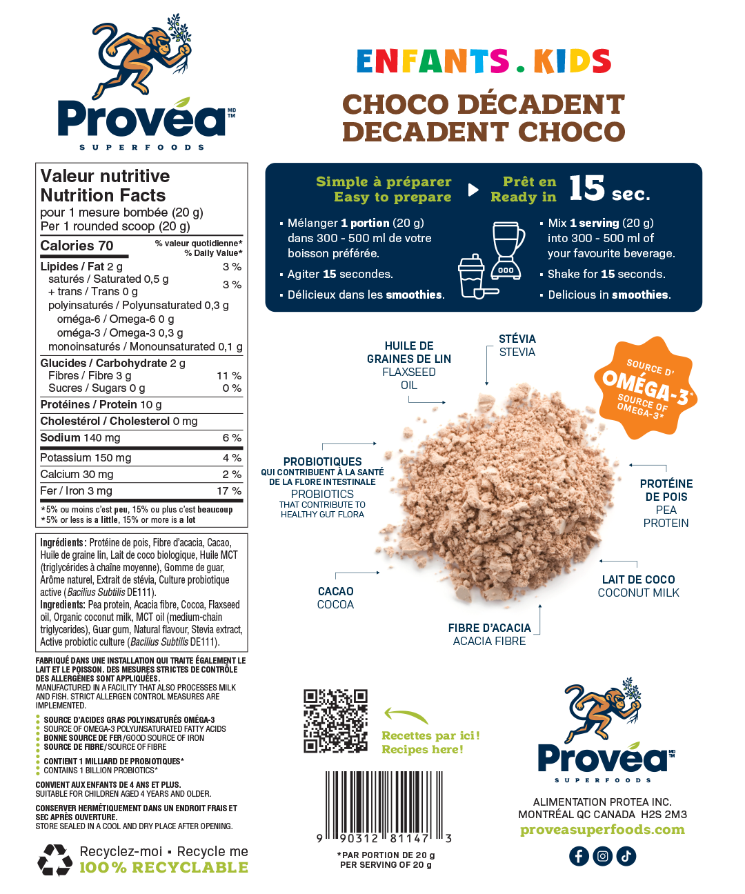 Provea - Chocolat 300g