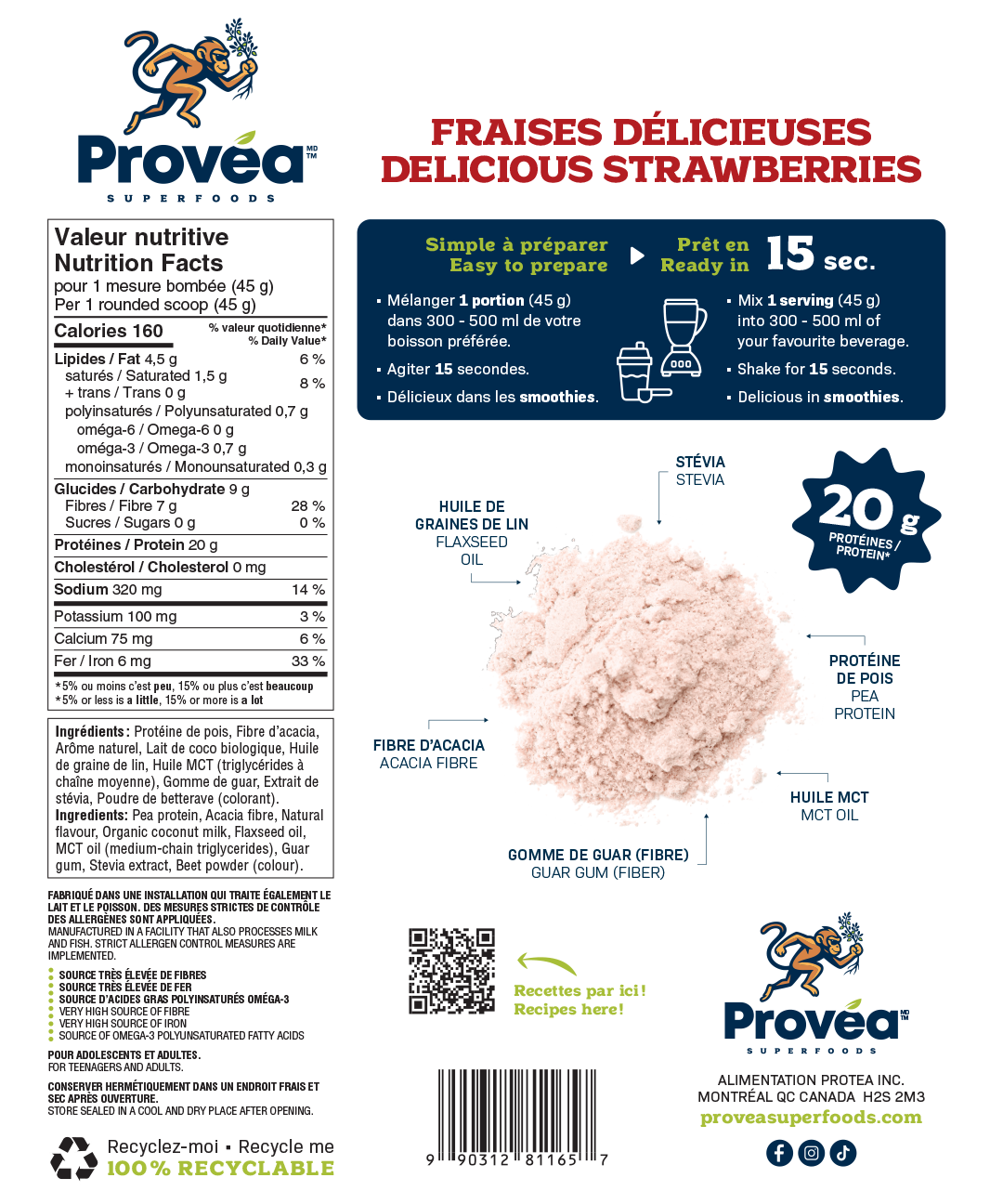 Provea - Fraises 450g