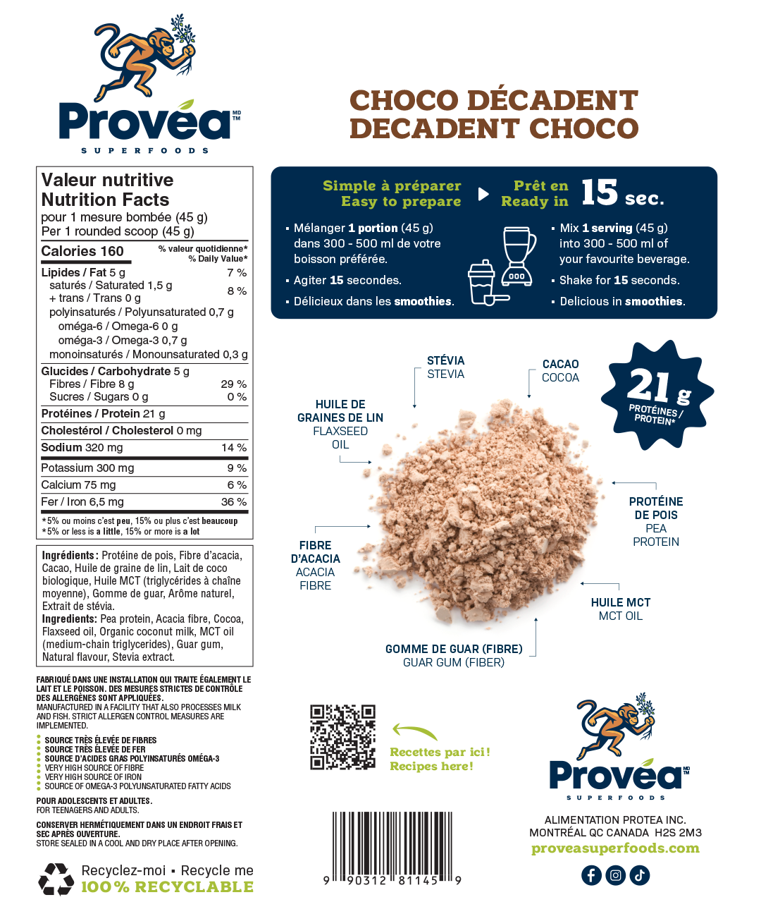 Provea - Chocolat 450g